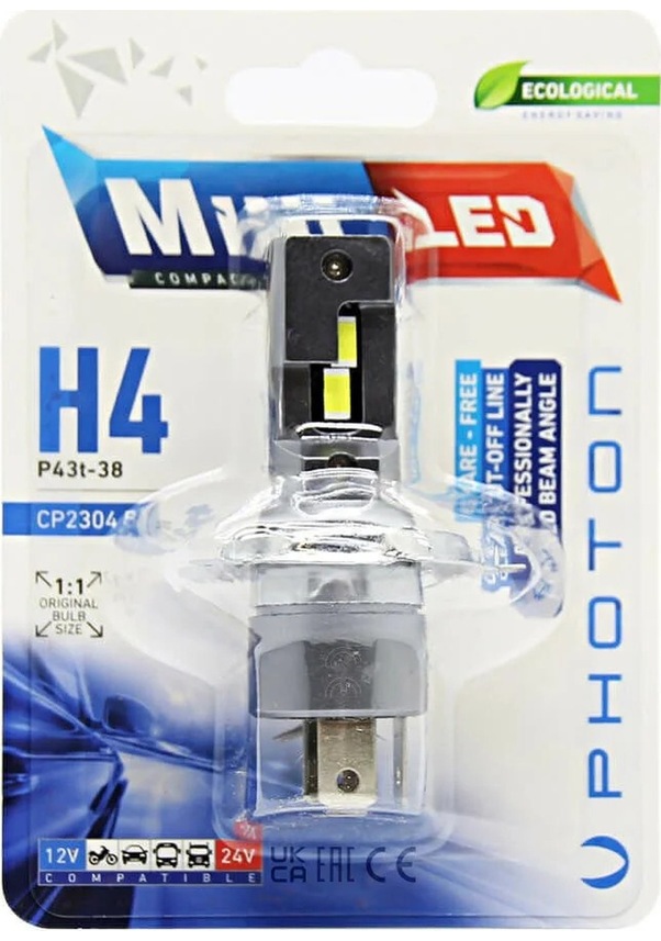 Photon Mini H4 12V-24V Compact Led Tekli Blister 6000K Beyaz CP2304 B1 ...
