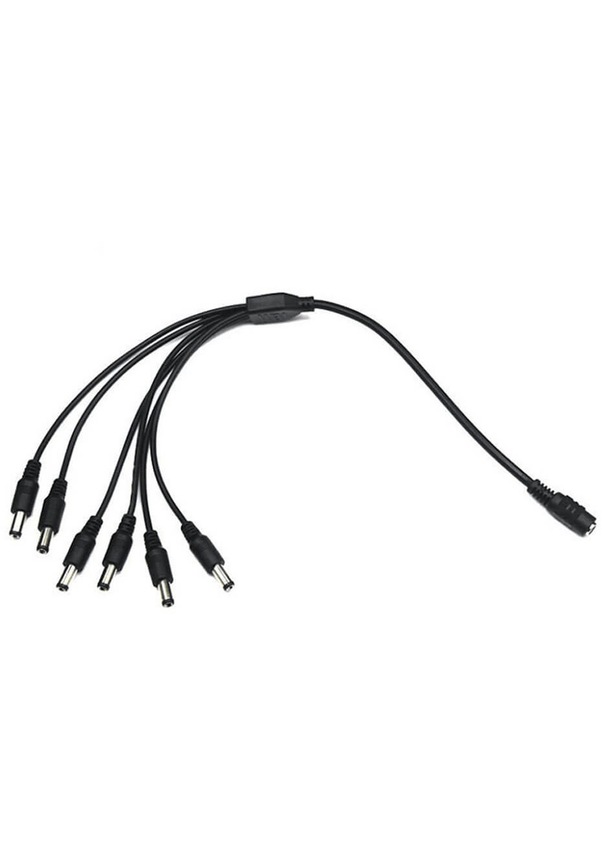 Wozlo Dc 12v 6 Port Power Jak Jack Çoklayıcı Kablo 6 Erkek/1 Dişi Uç