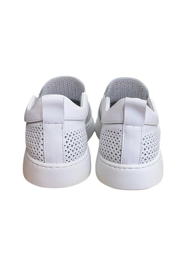 Resim Beyaz Hakiki Deri Delikli Hafif Comfort Taban Sneaker Beyaz 