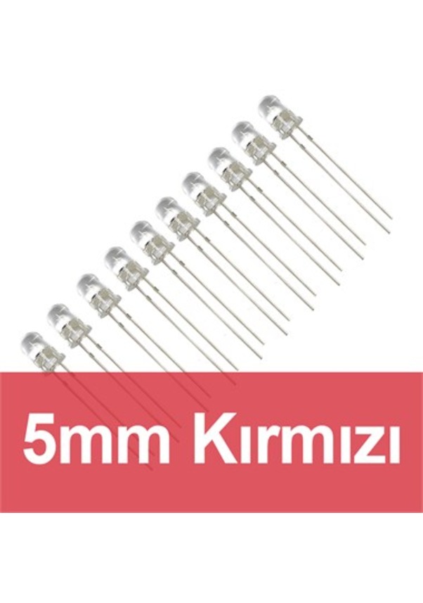 5mm Şeffaf Kırmızı Diyot Led 10 Adet Fiyatları Ve Özellikleri