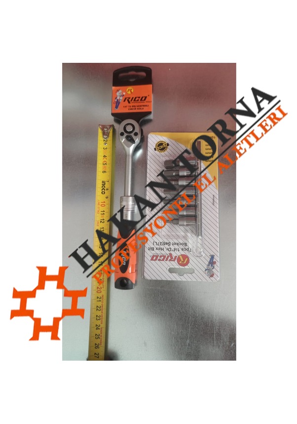 Rico Uzatmalı Cırcır Kolu 1/4 Lokma Kolu Ve 1/4 Lokma Torx Seti T