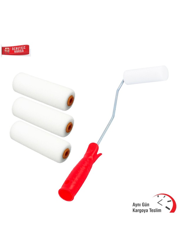 Sünger Parmak Rulo Boya Rulosu + 3 Adet Yedek Ağız 10 Cm N11.431