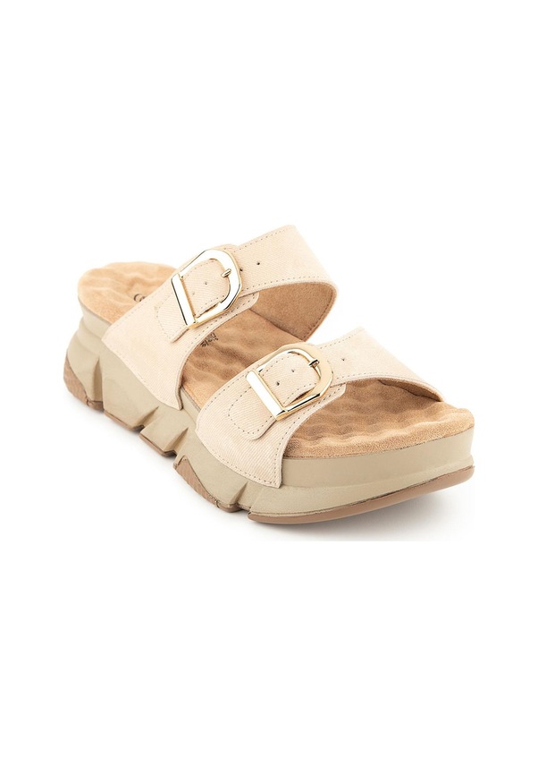 Resim Muya Kiirus Anatomik Taban Topuk Dikeni Kadın Terlik Bej 