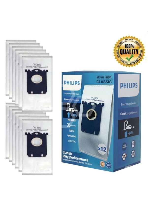 5 Sacchetti Per Aspirapolvere In Microfibra + Filtro - Compatibili Con Philips (FC8371/09, Performer Compact) E Altri Modelli