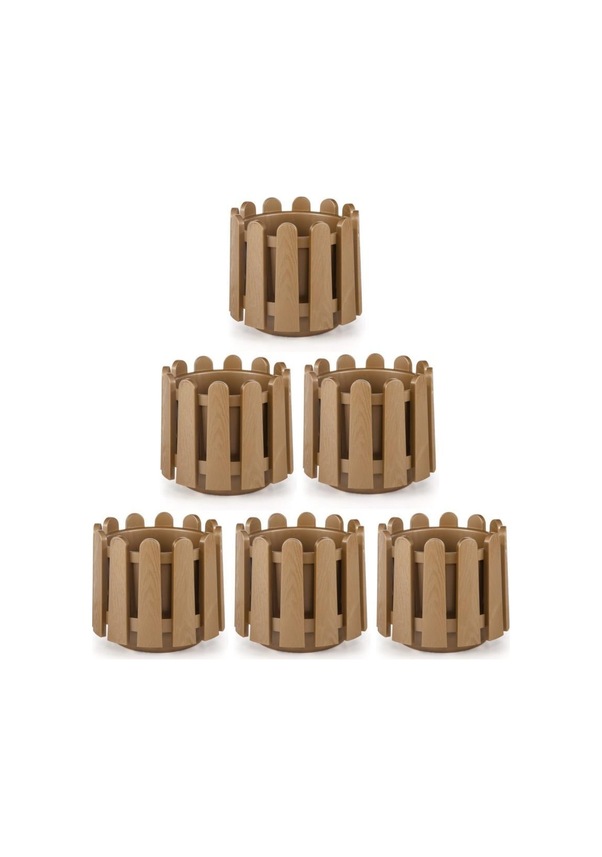 Resim Omnipazar So-is03 İstanbul Dekoratif Yuvarlak Saksı 6,6 Lt Mocha 6 Adet 