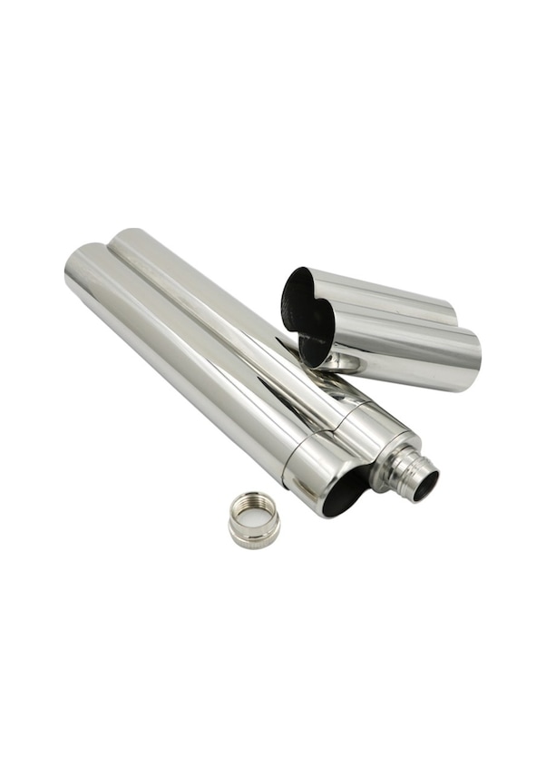 Resim Çelik 2 Li Kapaklı Puro Kılıfı ve İçki Matarası Ps01 