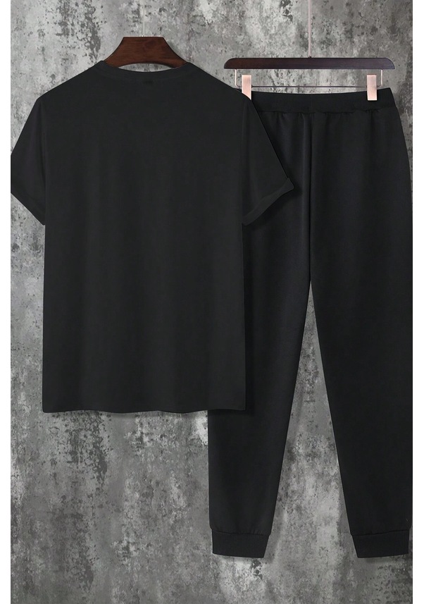 Resim Unisex Boğa Baskılı Eşofman Takımı Siyah 