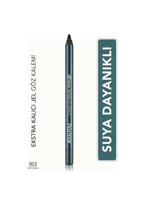 Resim Flormar Extreme Tattoo Akmayan Kajal Göz Kalemi 003 Deep Green 