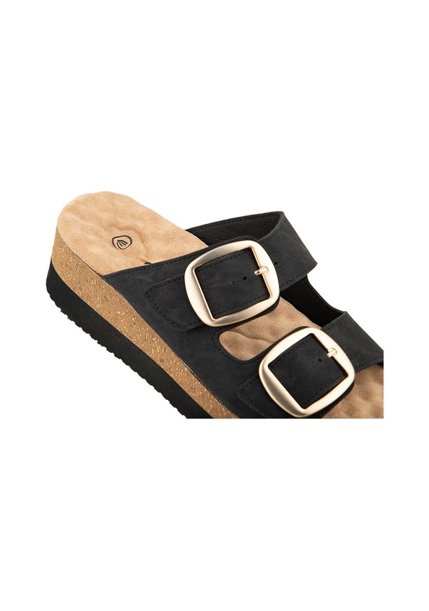 Resim Muya Pantai Anatomik Taban Topuk Dikeni Kadın Terlik Siyah 