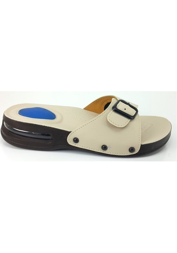 Resim Silikon Jelli Ortopedik Topuk Dikeni Terliği Bej Bej 