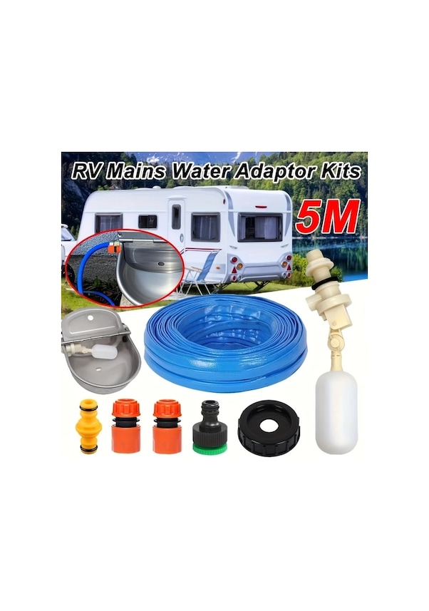 Resim Meridiangoods 1 Set Karavan Motorlu Ev 5 Metre Ana Su Adaptör Kiti Aquaroll Superpitches Gıda Sınıfı 