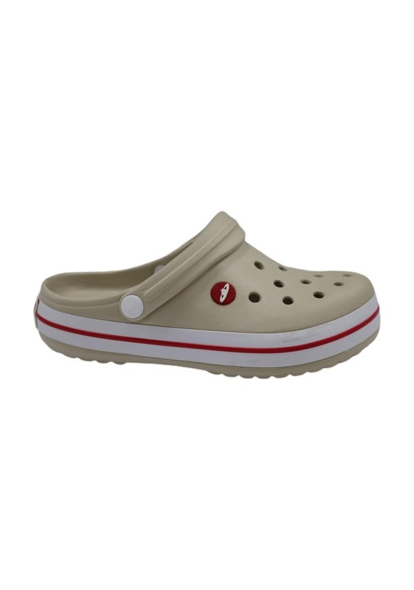 Resim Akınal E195 Bej Beyaz Kırmızı (36-45) Unisex Sabo Terlik (488505589) 