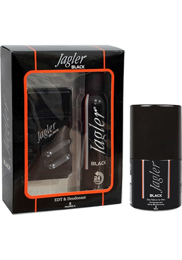 Jagler Black Erkek Parfüm EDT 90 ML + Deodorant 150 ML + Roll-on 50 ML 3'lü Set