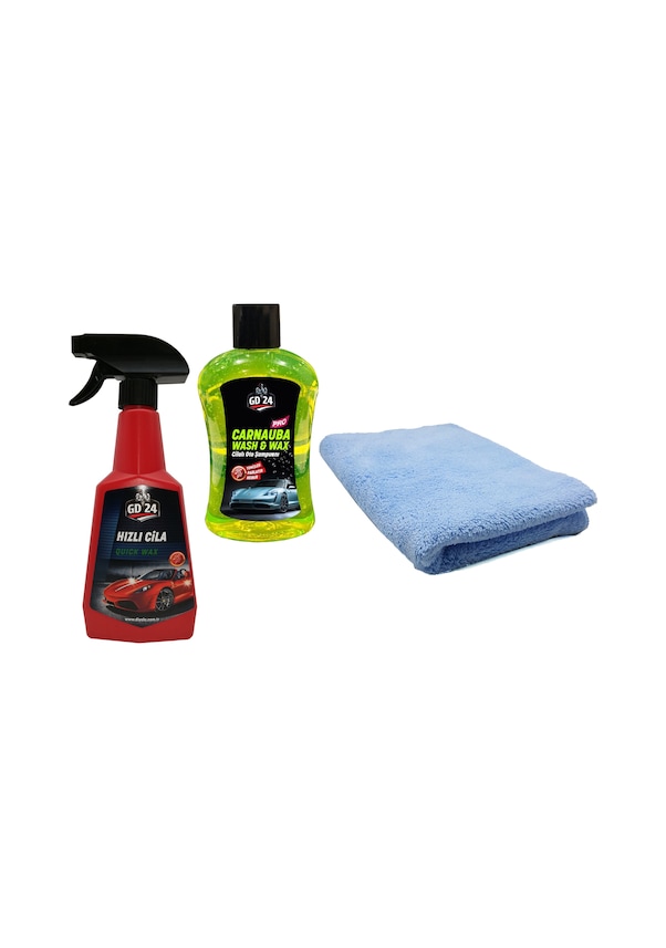 Resim Gd24 Hızlı Cila(500 ML) + Mikrofiber Havlu + Cilalı Şampuan(1 Lt) 
