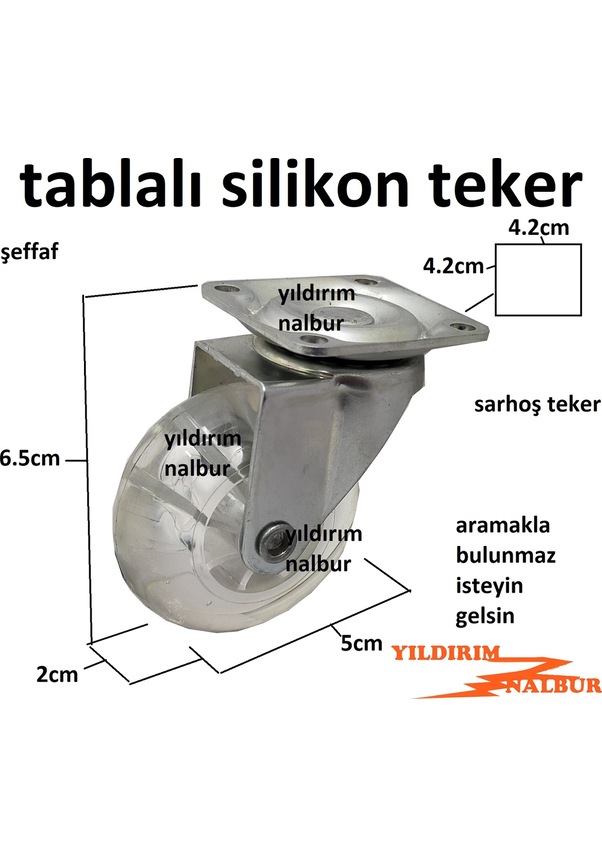 4 Adet Silikon Tekerlek 5cm Şeffaf Teker Sehpa Tekeri Yük Tekeri ...