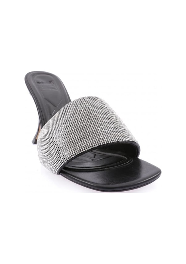 Resim Dgn 8021-23y Kadin Silver Taşli Topuklu Terlik 8021-2219-R1534 Siyah 