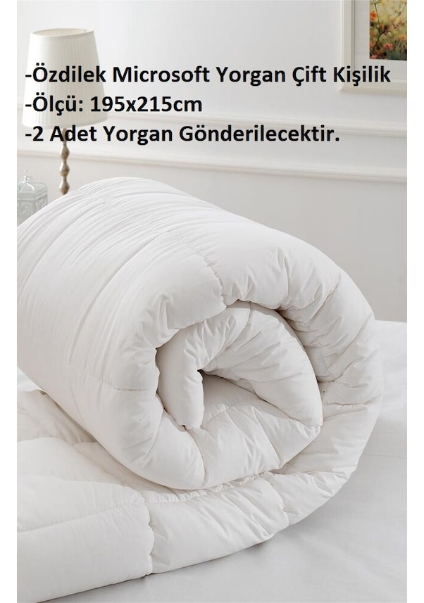 Resim Özdilek 2 Adet Çift Kişilik Silikon Beyaz Yorgan 195x215 Beyaz 