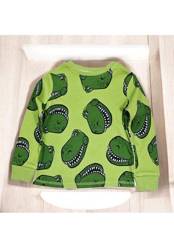 Resim Trex Çocuk Pijama Takımı Yeşil 