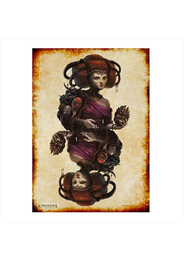 Karakalem Queen Desenli Mdf Tablo