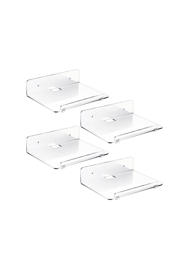 Resim Adet Akrilik Yüzen Duvar Rafları Çocuklar İçin Şeffaf Asılı Kitaplık 