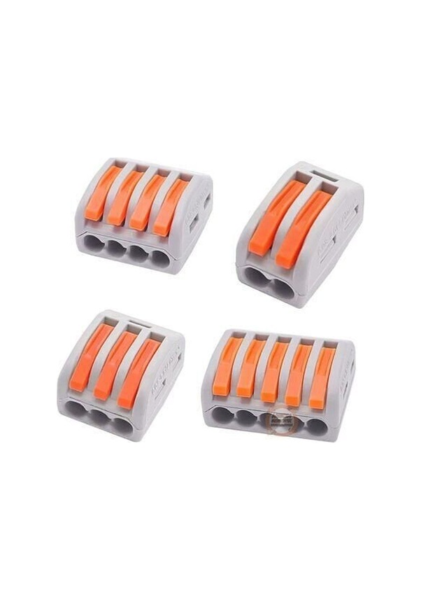 Resim Pct-214 Hızlı Bağlantı Klemensi 4 Pin-mandallı Vidasız Buat Terminali 32a 