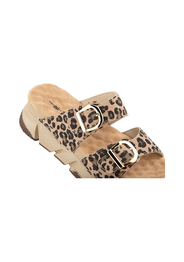 Resim Muya Kiirus Anatomik Taban Topuk Dikeni Kadın Terlik Leopar 