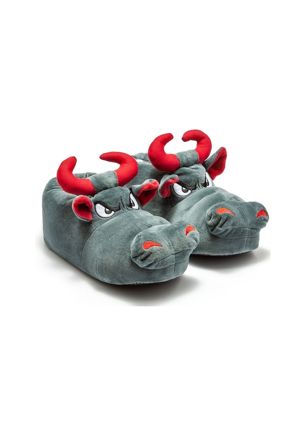 Resim Twigy Boğa Kadın,Garson Boy Hayvanlı Panduf Gri 36/41 AA0612 