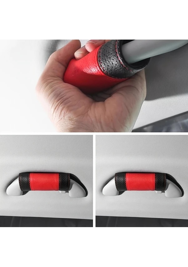 Resim Meridiangoods Premium Roof Pull Eldivenleri 2li Paket Universal Dayanıklı Çizilmeye Dayanıklı Kırmızı Siyah 