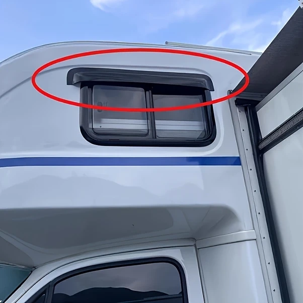 Resim Cordial Rv Pencere Yağmurluk Örtüsü, 3 Boyut, Pvc Malzeme, Kolay Kurulum, Siyah 41.34 İnç Siyah 