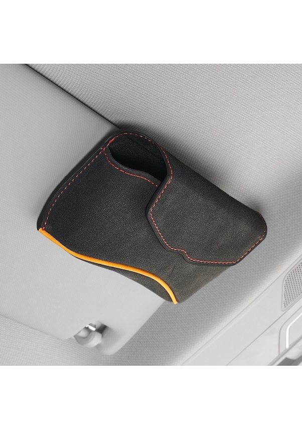Resim Cbtx Araba Sunvisor Kart Tutucu Gözlük Saklama Kutusu İçin Evrensel Klipsli Güneş Gözlüğü Kılıfı - Siyah 