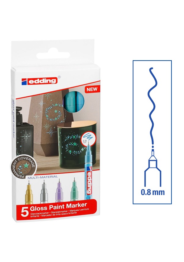 Edding 780 Gloss Paint Marker Metalik Renkler 0.8 Mm 5Li Set Fiyatları