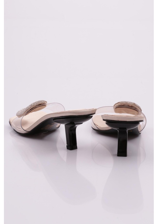 Resim Dgn A7208 Kadin Yuvarlak Taş İşli Tokali Topuklu Terlik A7208-424-R12472 Altın 