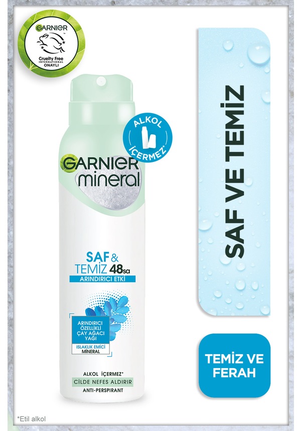 Garnier Mineral Saf&Temiz Antiperspirant Kadın Deodorant 150 ML