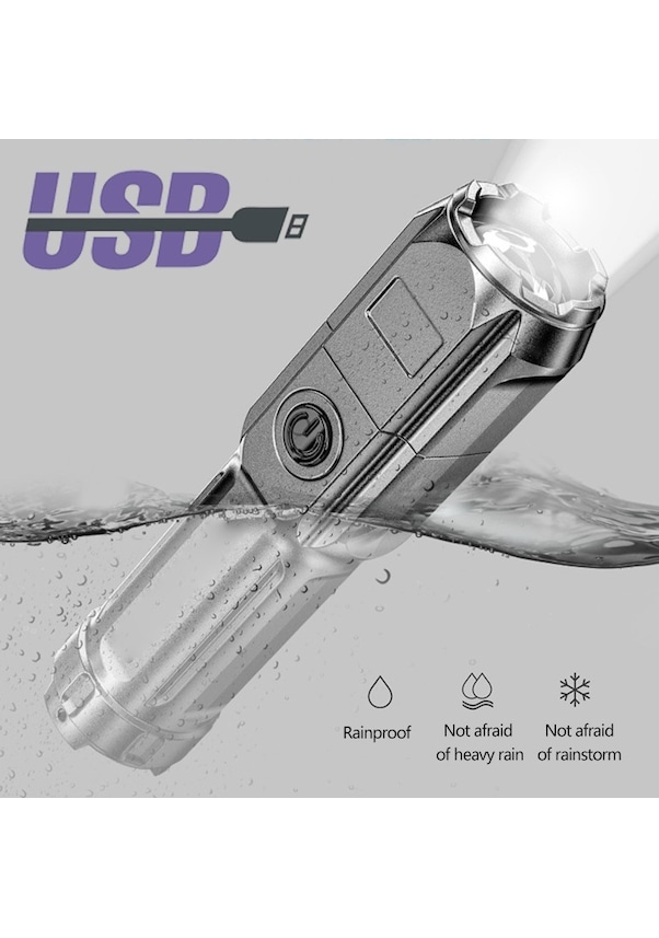 YILAYMEI Torcia Ricaricabile USB Potente - Lungo Raggio Portatile Per Escursionismo - Foto 2