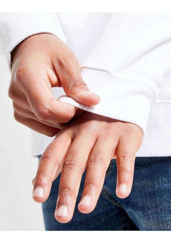 Resim Sherlock Eskiz Baskılı Unisex Çocuk Kapüşonlu Beyaz Sweatshirt 