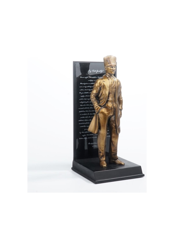 Resim Ey Türk Gençliği Kaideli Mermerit Atatürk Heykeli 