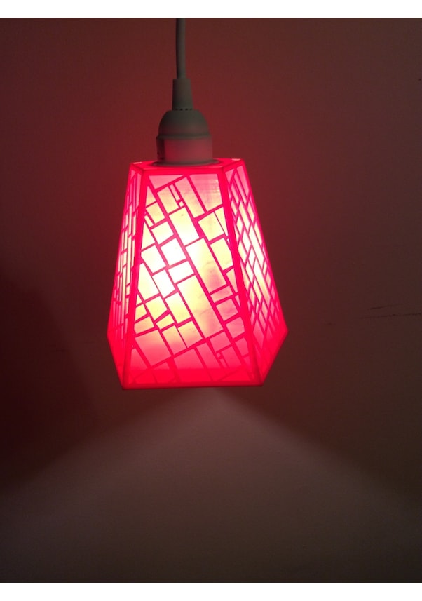 Resim Opencart Sarkıt Abajur - Kare Desenli Sadece Plastik Aparattır 