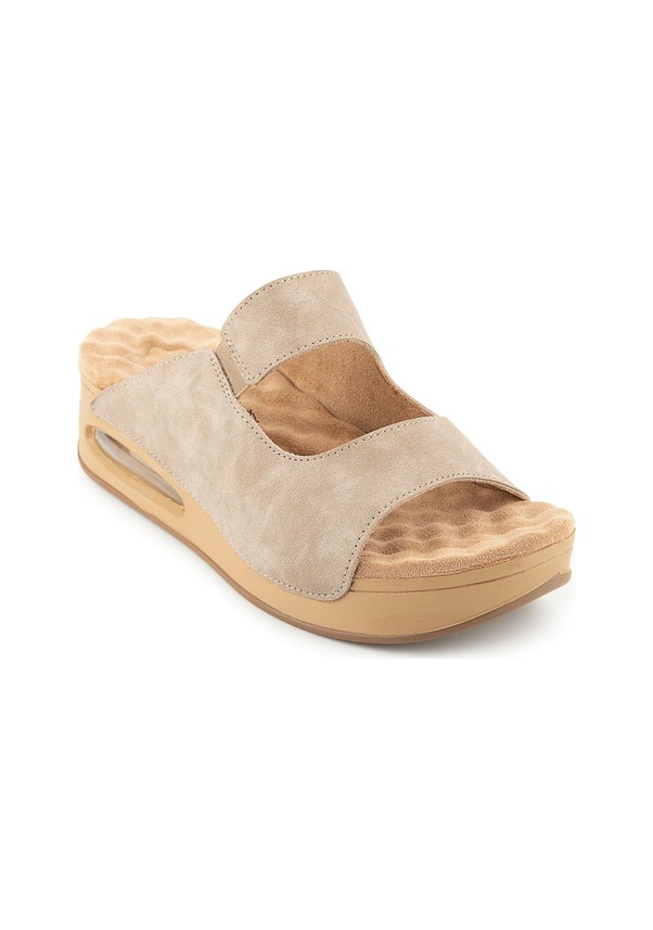 Resim Muya Beso Anatomik Air Max Tabanlı Topuk Dikeni Kadın Terlik Krem 