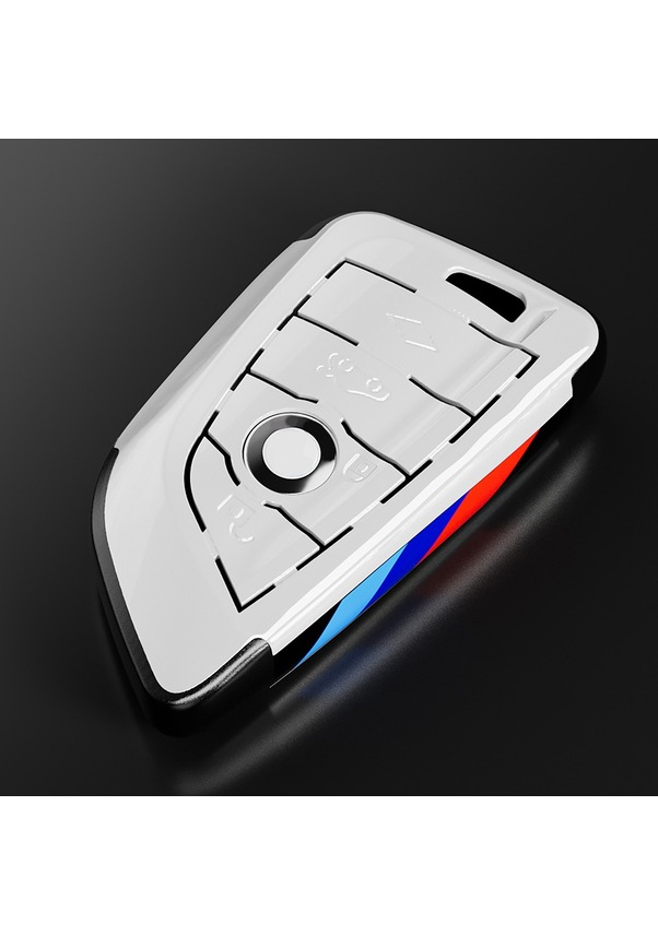 Resim Bmw Uyumlu Anahtarlık Beyaz Detaylı Anahtar Kılıfı Sert Plastik Şık Car 