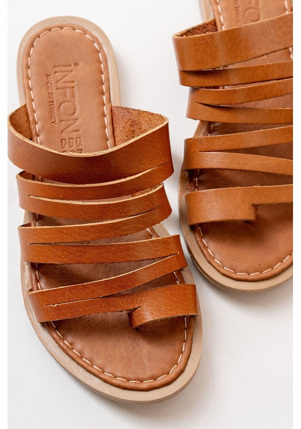 Resim Taba Ortopedik Hakiki Deri Kadın Terlik Çok Renkli 