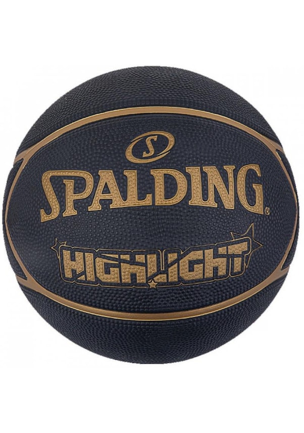 Spalding Basket Topu 2021 Highlight Black Gold Size :7 Rub (84355