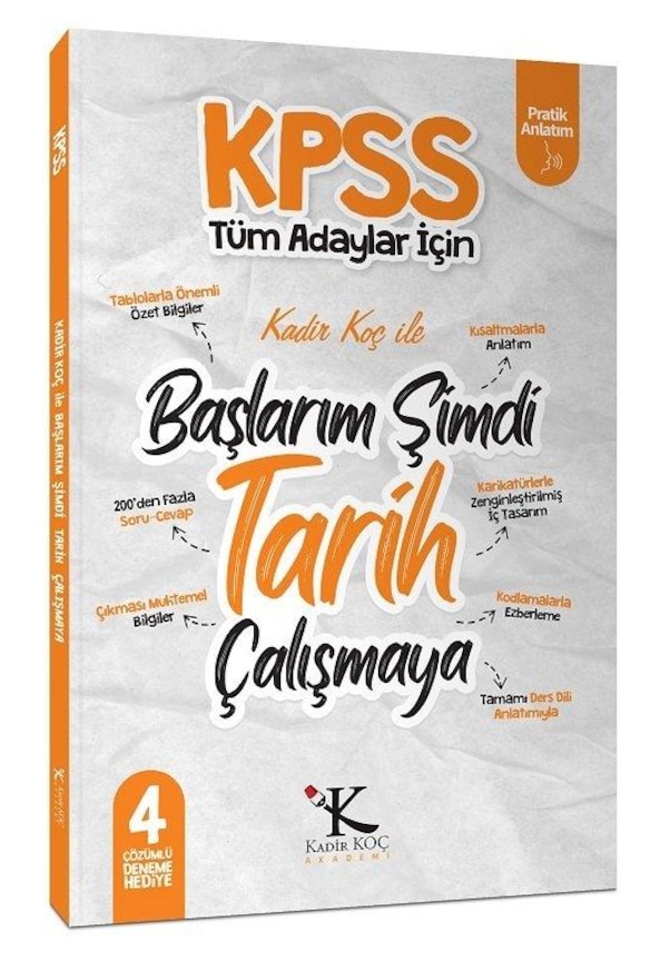 Kadir Koç Akademi KPSS Başlarım Şimdi Tarih Çalışmaya Ders Notlar ...