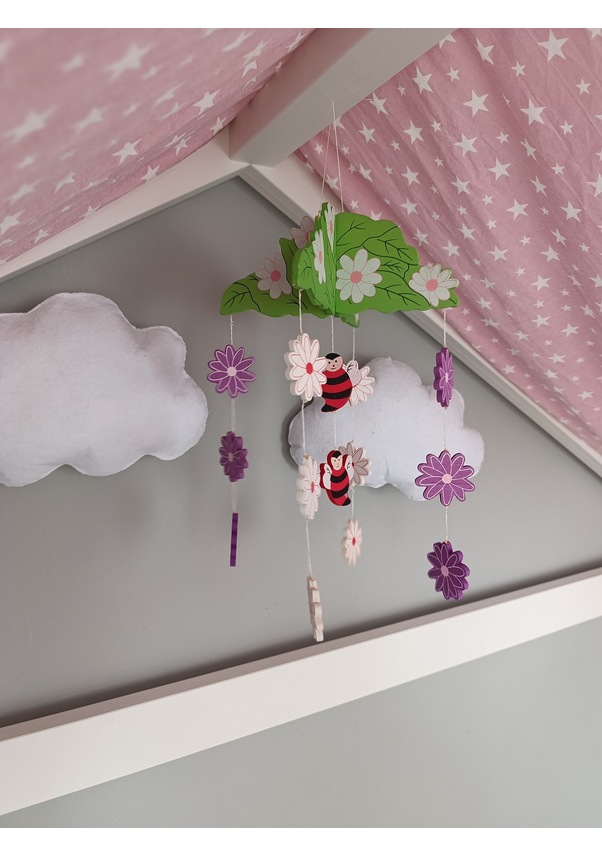 Resim Bebek Beşik Süsü Dönence Organik Dekorasyon Montessori-mdl-2008 