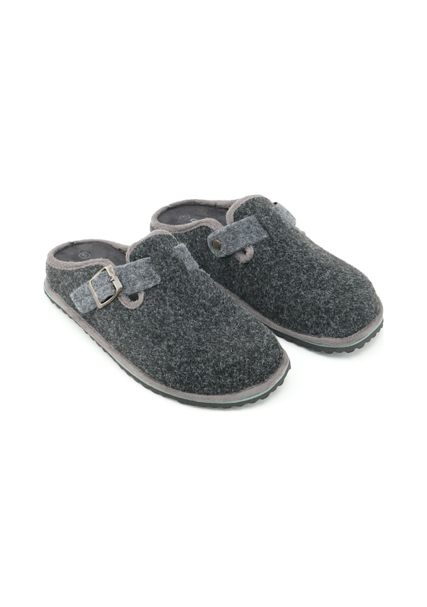 Resim Gezer Kışlık Erkek Fashion Tokalı Ayarlanabilir Keçe Ev Bahçe Terlik Gt5kme.12088.11.2d4.2n Antrasit 