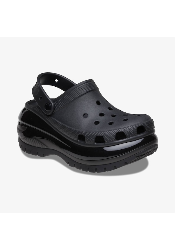 Resim Crocs Classic Mega Crush Kadın Siyah Terlik Düz 207988 Siyah 