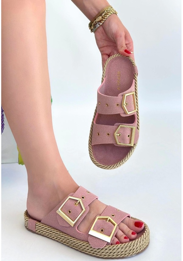 Resim İces Pudra Nubuk Terlik Çok Renkli 