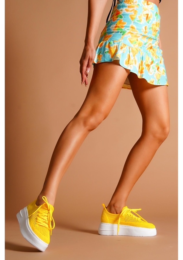 Resim Benito Limon Triko Streç Kalın Tabanlı Sneakers 001 
