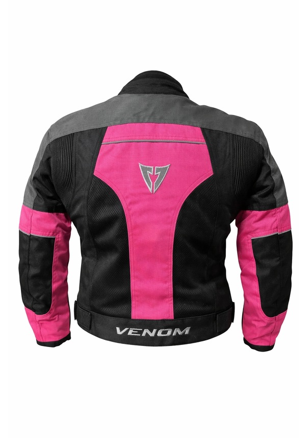Resim Venom Dynamic 4 Mevsim Ce Korumalı Pembe Kadın Motorcu Montu Bir Beden Büyük Alınız 