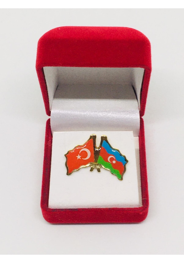 Türkiye Azerbaycan Bayraği Yaka Rozeti Yeni Model