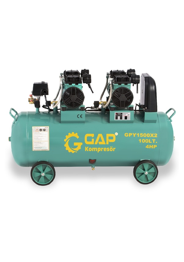 Resim Hava Kompresörü Yüksek Emişli Yağsız Teknoloji 100 lt GPY1500x2/100 